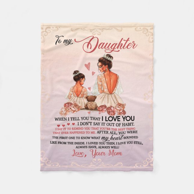 To My Daughter Gift, Daughter And Mom, Love Letter Fleece Blanket (Front)