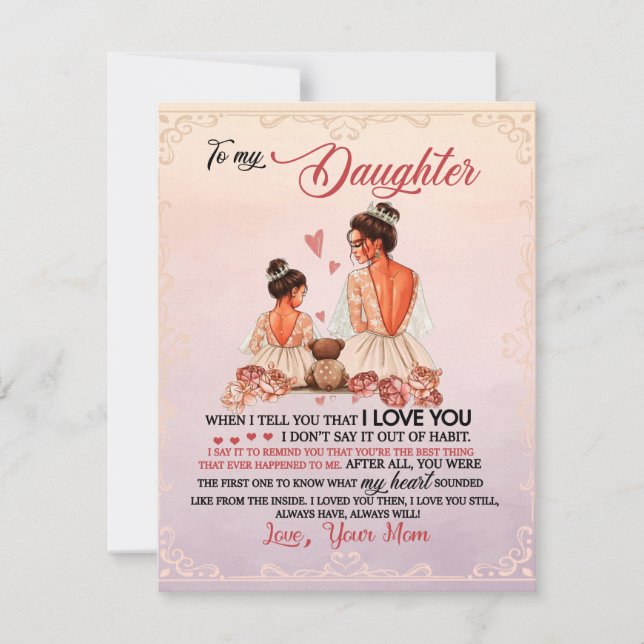 To My Daughter Gift, Daughter And Mom, Love Letter Invitation (Front)