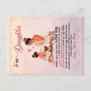 To My Daughter Gift, Daughter And Mom, Love Letter Postcard