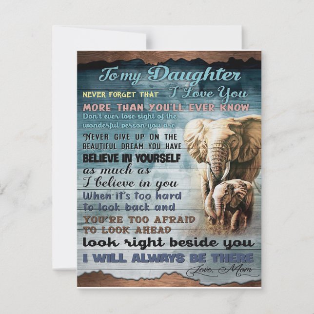 To My Daughter, Gift For Kid, Letter To Daughter Invitation (Front)