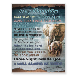 To My Daughter, Gift For Kid, Letter To Daughter Temporary Tattoos