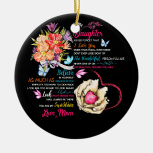 To My Daughter Gift From Mom Matching Family Ceramic Ornament