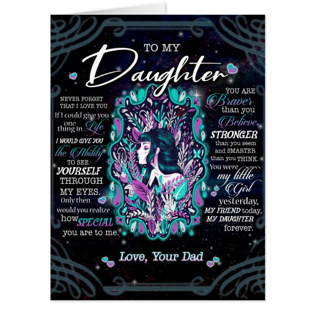 To My Daughter Gift, Letter To Daughter From Dad Card (Front)