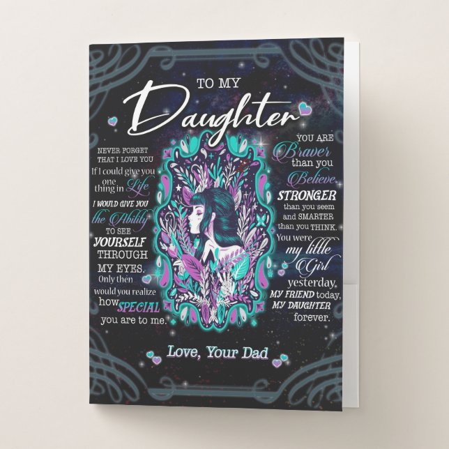 To My Daughter Gift, Letter To Daughter From Dad Pocket Folder (Front)