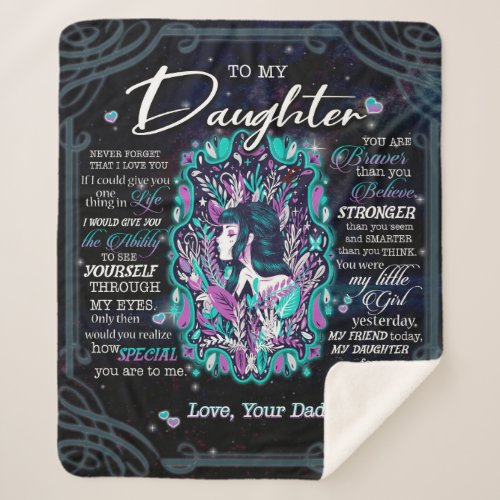 To My Daughter Gift Letter To Daughter From Dad Sherpa Blanket