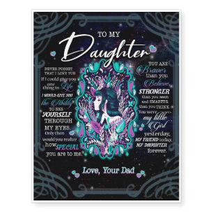 To My Daughter Gift, Letter To Daughter From Dad Temporary Tattoos