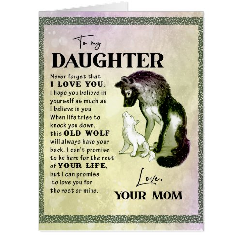 To My Daughter Gift Love Letter Daughter And Mom Card