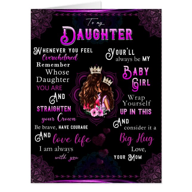 To My Daughter Gift, Love Letter Daughter And Mom Card (Front)