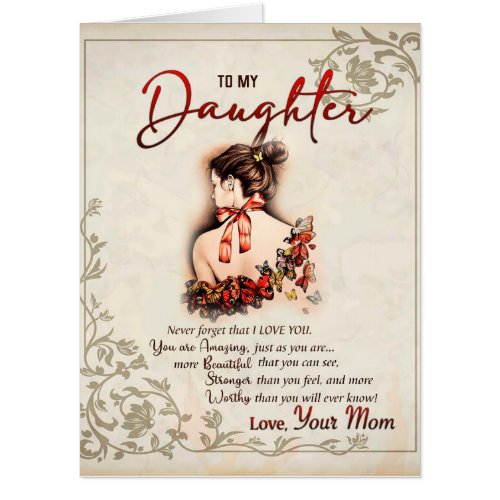 To My Daughter Gift Love Letter Daughter And Mom Card