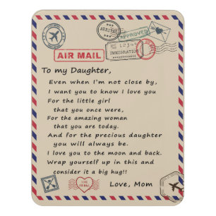 To My Daughter Gift, Love Letter Daughter And Mom Door Sign