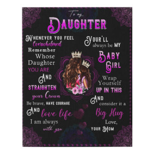 To My Daughter Gift, Love Letter Daughter And Mom Faux Canvas Print