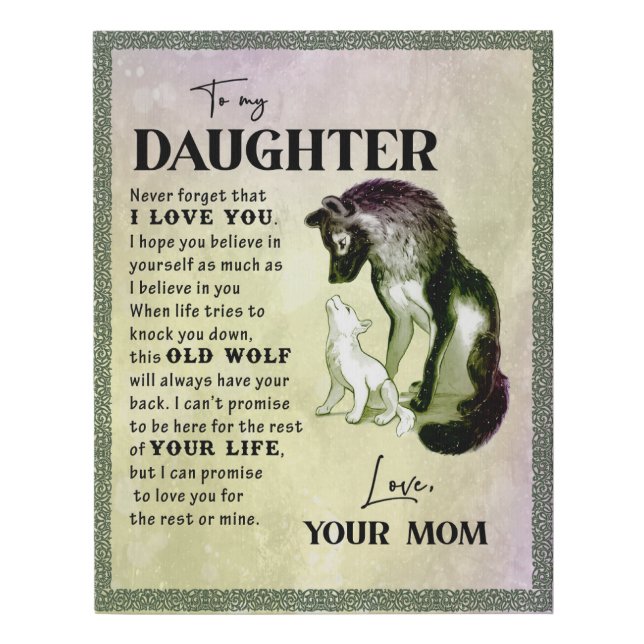 To My Daughter Gift, Love Letter Daughter And Mom Faux Canvas Print (Front)