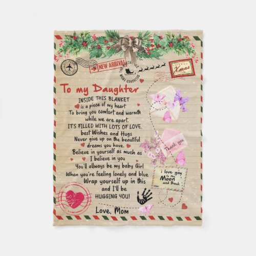 To My Daughter Gift Love Letter Daughter And Mom Fleece Blanket