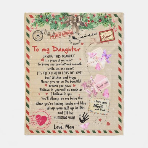 To My Daughter Gift Love Letter Daughter And Mom Fleece Blanket