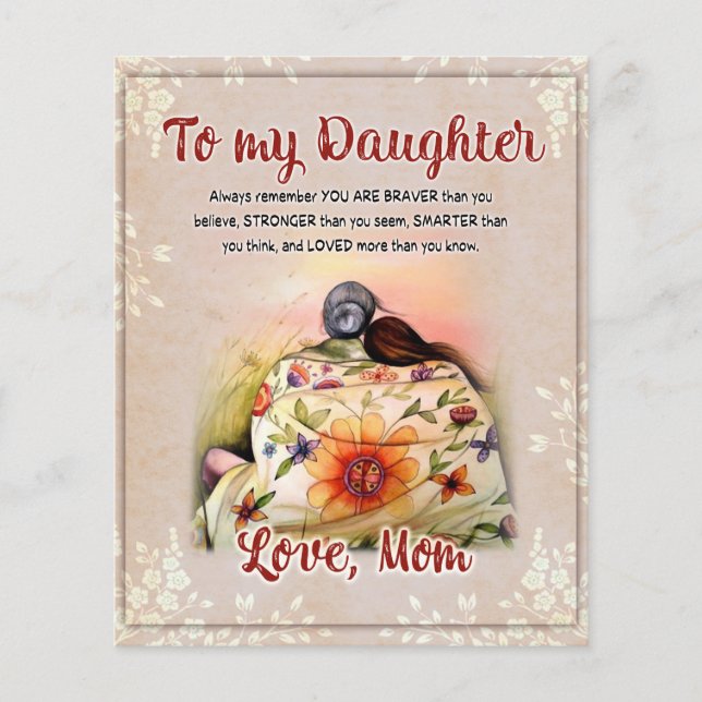 To My Daughter Gift, Love Letter Daughter And Mom Flyer (Front)