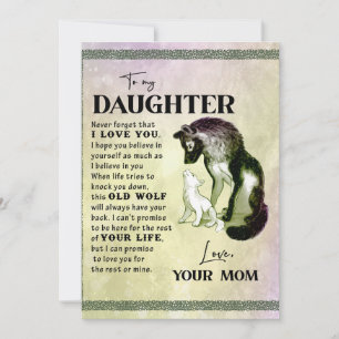 To My Daughter Gift, Love Letter Daughter And Mom Holiday Card