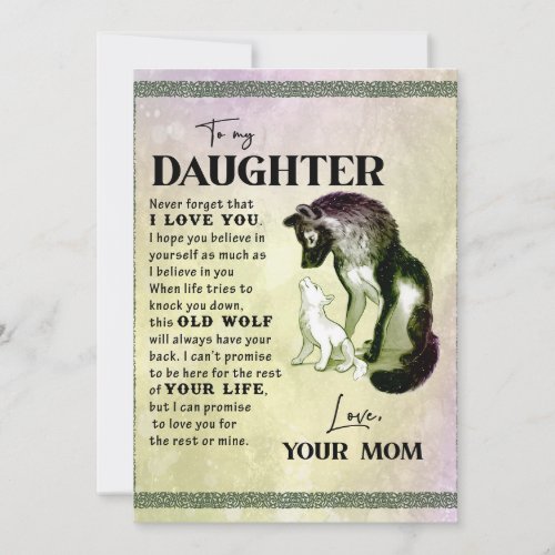 To My Daughter Gift Love Letter Daughter And Mom Holiday Card