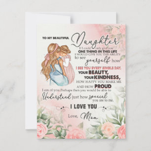 To My Daughter Gift, Love Letter Daughter And Mom Invitation