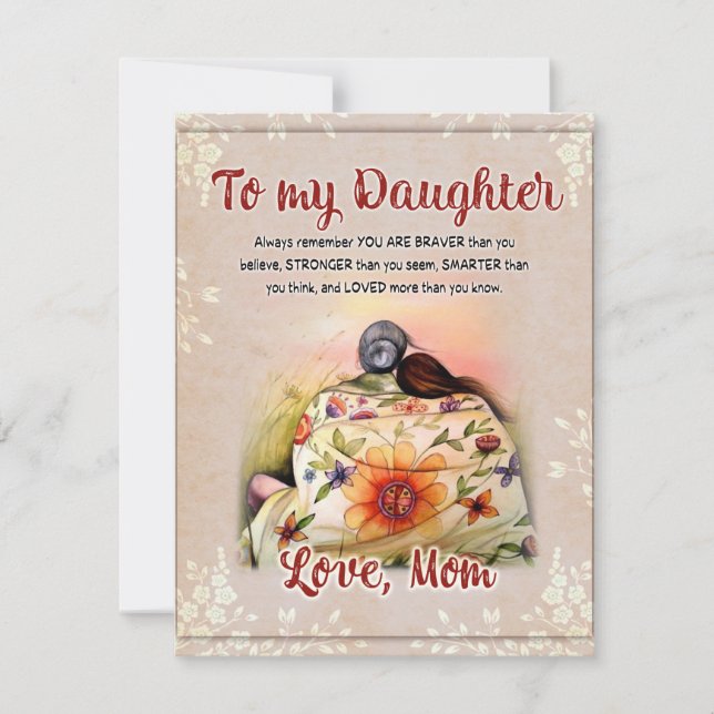 To My Daughter Gift, Love Letter Daughter And Mom Invitation (Front)