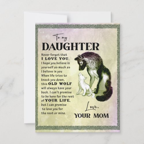 To My Daughter Gift Love Letter Daughter And Mom Invitation