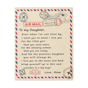 To My Daughter Gift, Love Letter Daughter And Mom Metal Print