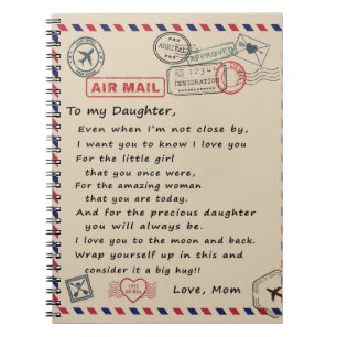 To My Daughter Gift, Love Letter Daughter And Mom Notebook