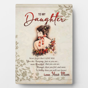 To My Daughter Gift, Love Letter Daughter And Mom Plaque