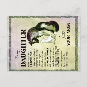 To My Daughter Gift, Love Letter Daughter And Mom Postcard