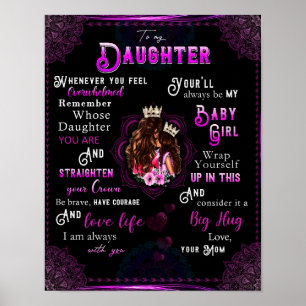 To My Daughter Gift, Love Letter Daughter And Mom Poster