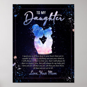To My Daughter Gift, Love Letter Daughter And Mom Poster