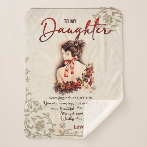 To My Daughter Gift Love Letter Daughter And Mom Sherpa Blanket