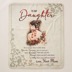 To My Daughter Gift, Love Letter Daughter And Mom Sherpa Blanket