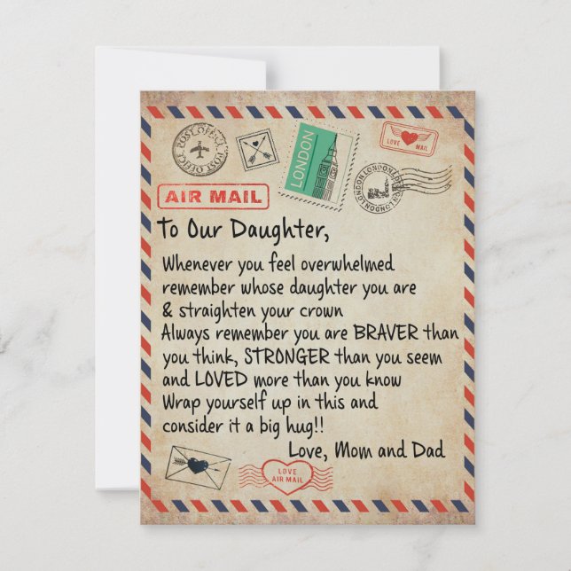 To My Daughter Gift, Love Letter To Our Daughter Invitation (Front)