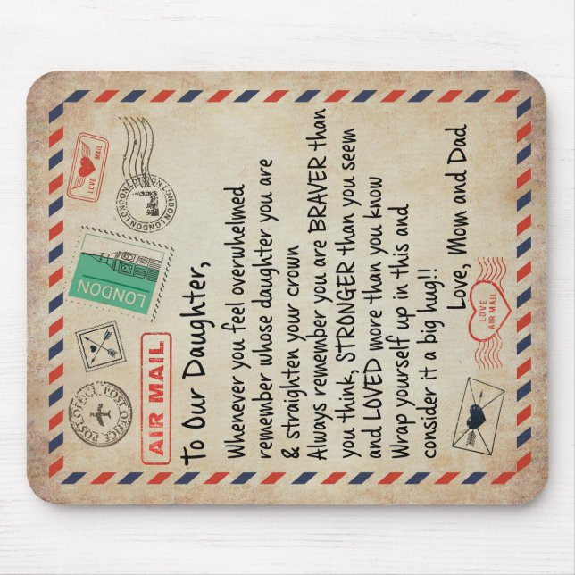 To My Daughter Gift, Love Letter To Our Daughter Mouse Pad (Front)