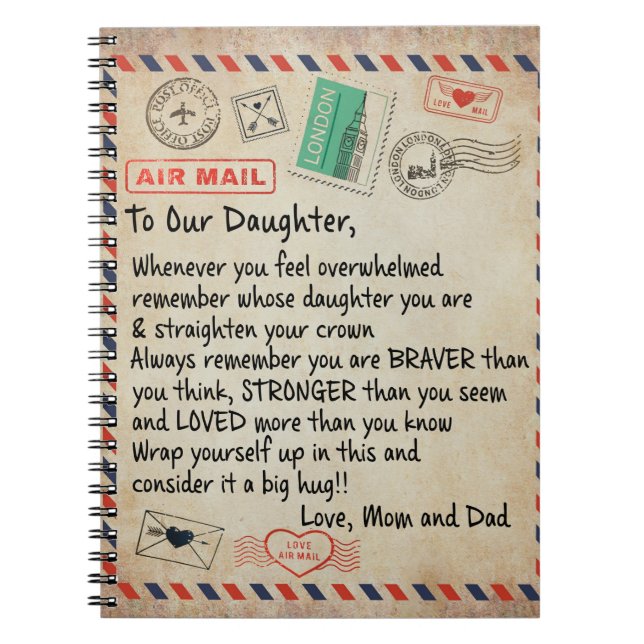 To My Daughter Gift, Love Letter To Our Daughter Notebook (Front)