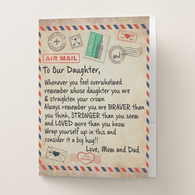 To My Daughter Gift, Love Letter To Our Daughter Pocket Folder (Front)