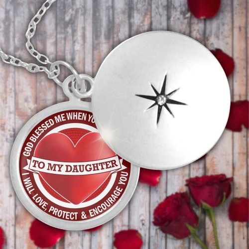 To My Daughter Heart God Blessed Me Round Necklace
