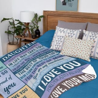 To My Daughter Heartfelt College Send Off Fleece Blanket