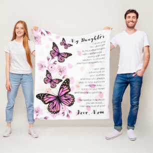 To My Daughter I Wish The Strength Fleece Blanket