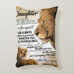 To My Daughter Lion Family Gift, Daughter Birthday Accent Pillow