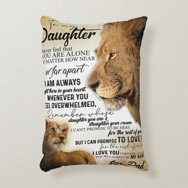 To My Daughter Lion Family Gift, Daughter Birthday Accent Pillow (Front(Vertical))