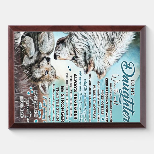 To My Daughter Lion Family Gift, Daughter Birthday Award Plaque (Horizontal)