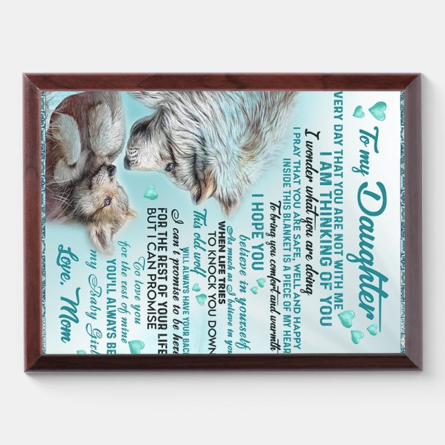 To My Daughter Lion Family Gift, Daughter Birthday Award Plaque (Horizontal)