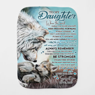 To My Daughter Lion Family Gift, Daughter Birthday Baby Burp Cloth
