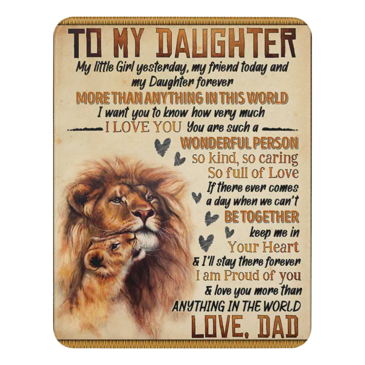 To My Daughter Lion Family Gift, Daughter Birthday Door Sign Zazzle