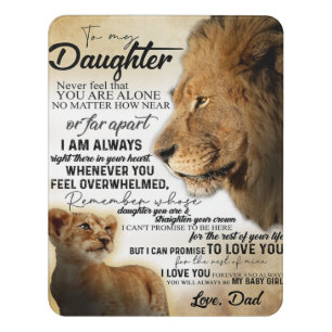 To My Daughter Lion Family Gift, Daughter Birthday Door Sign