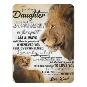 To My Daughter Lion Family Gift, Daughter Birthday Door Sign