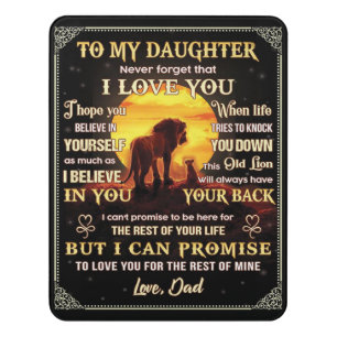 To My Daughter Lion Family Gift, Daughter Birthday Door Sign