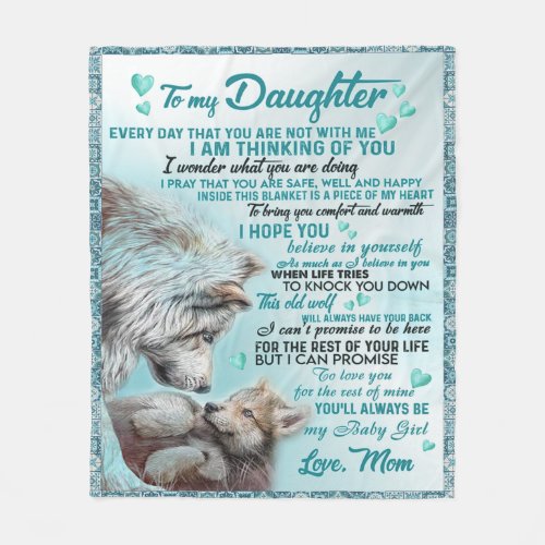 To My Daughter Lion Family Gift Daughter Birthday Fleece Blanket