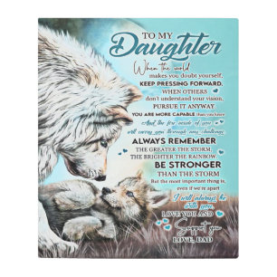 To My Daughter Lion Family Gift, Daughter Birthday Metal Print